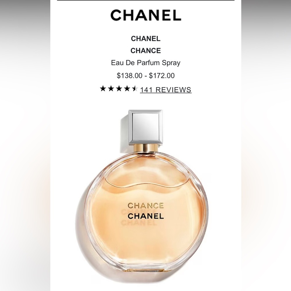 Almost Full CHANEL Chance Eau de Parfum 1.7 oz